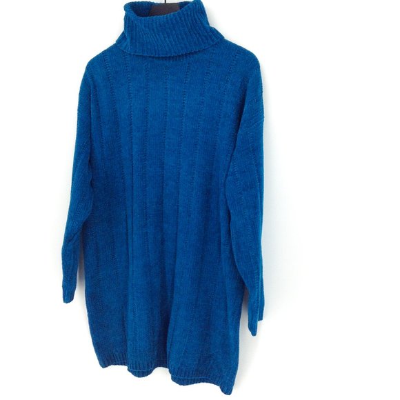 VTG AMANDA SMITH Turquoise Chenille Turtleneck - Picture 3 of 8